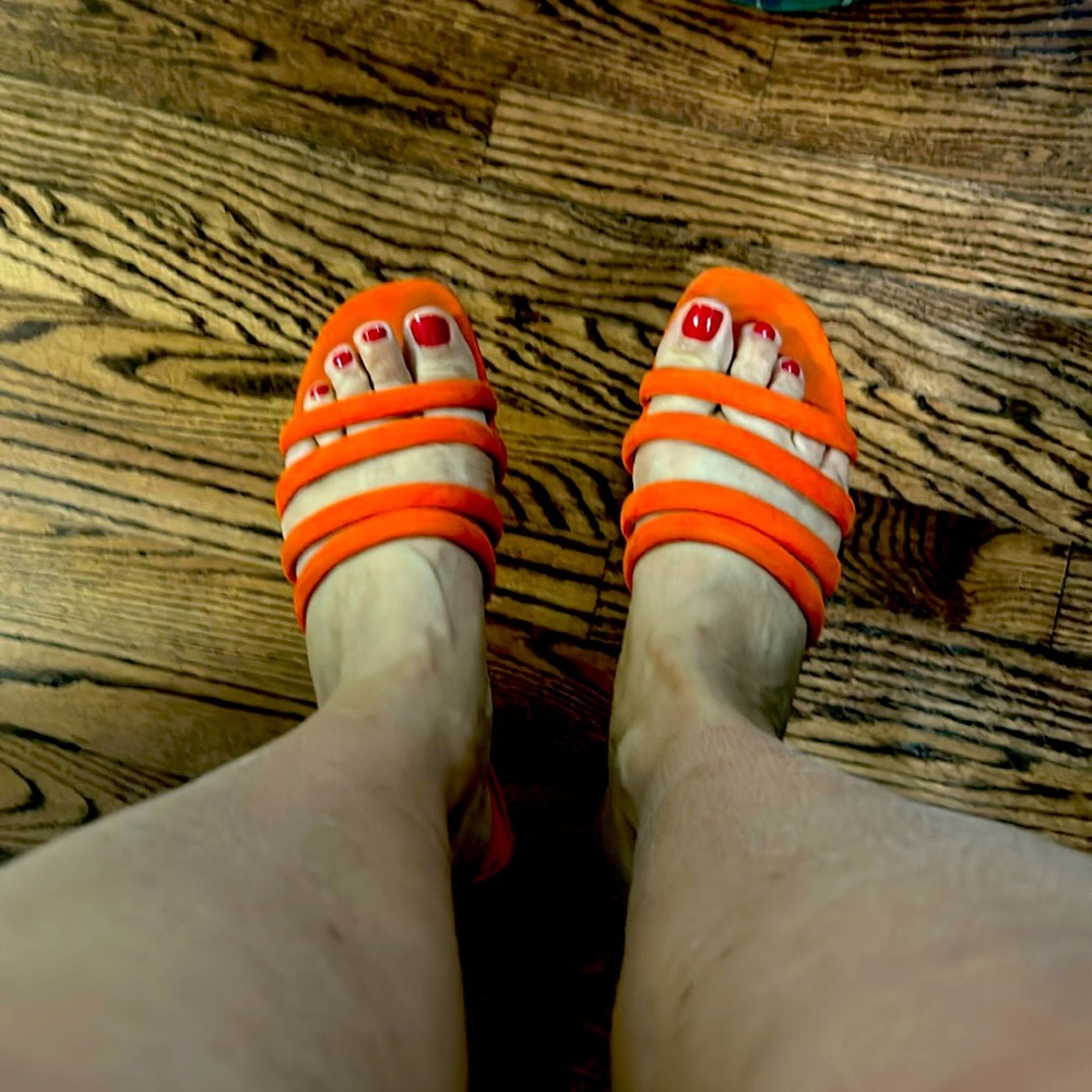 zara sandals coral/orange color